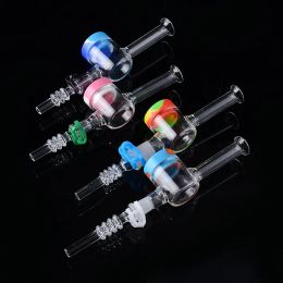 Nector Collector Kit NC Set avec 10mm 14mm Quartz Nail Tip Narguilés Silicone Dab Wax Container Keck Clip Verre Bong Pipe Mini Pipes À Main BJ