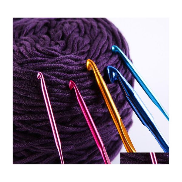 Aiguille 12 Pcs Poignée En Métal Crochet Aiguilles Crochets Ensemble 28 Mm Pour Tricoter Armure À Coudre Outil Drop Delivery Maison Jardin Textiles Dh2Ym