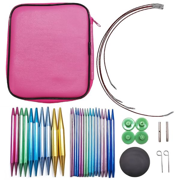 Aiguille En Aluminium Circulaire Aiguilles À Tricoter Ensemble Interchangeable Crochet Crochets Tissage Fil Artisanat Outils Accessoires Kit Aiguille 230111