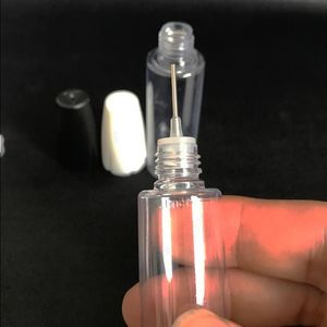 Naaldfles 10 ml PET-lange dunne plastic druppelflesjes met metalen punt en dop Mrjux