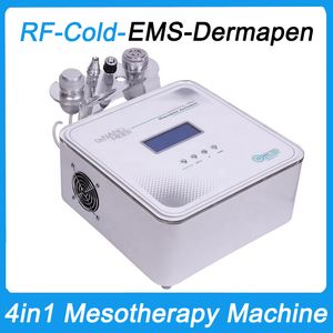 Naaldvrije 4in1 Mesotherapie Schoonheidsmachine Gezichts-RF EMS Koude Hamer Antirimpel Huidverjonging Derma Pen Microneedling-systeem Salon Spa Gebruik Radiofrequentie