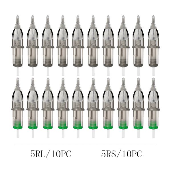 Needles 10/20 pièces RL/RS aiguilles de tatouage aiguille de perçage maquillage Permanent cartouche de tatouage bâton et Kit de poussée aiguille pour Machine à stylo de tatouage