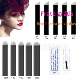 Aiguilles 100pcs 0,18 mm lamina tebori flex microblading 12 14 16 18 u Tatoues de forme pour les aiguilles de maquillage permanente