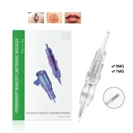 Naalden 10PCS 5/7MG Cartridge Naalden Permanente Make-up Tattoo Naalden Gesteriliseerd Microneedling 3D Borduren voor Tattoo Machine Pen