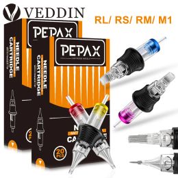 Naalden 40/20 stuks PEPAX Tattoo Cartridge Naald Wegwerp Mix RL RS RM M1 Tattoo Naald Wenkbrauw Permanente Make-up Machine Tattoo Supplies