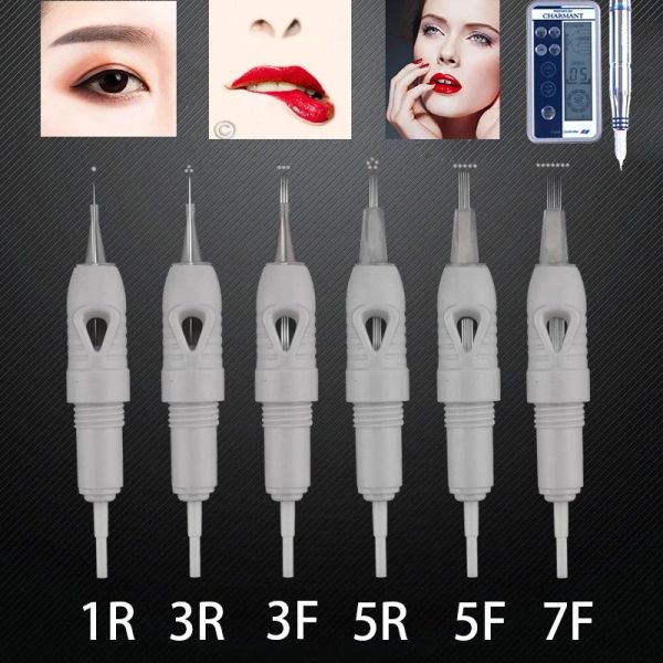 Needles 50 pcs/lot 8mm vis aiguilles de tatouage cartouche jetable aiguille pour Premium Charmant maquillage Permanent sourcil Machine à tatouer stylo