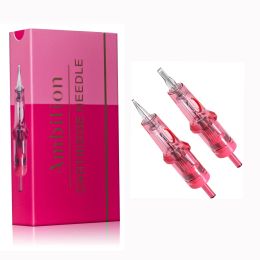 Naalden AMBITION Roze Tattoo Cartridge Naalden Bugpin 0.18mm 0.25mm 0.30mm Micropigmentatie Voor Permanente Wenkbrauwen Eyeliner Lip Gereedschap