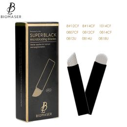 Aiguilles biomaser 9pcs / 18pcs mélange u forme 12U 14U 16U 18U CF Micoblading aiguilles pour les fournitures de maquillage permanentes