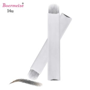 Needles Aiguilles de tatouage Microblading en forme de U 14/18/21 lames en U 50 pièces maquillage Permanent sourcil lèvre Eyeliner broderie 3D pour stylo manuel