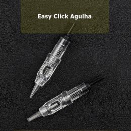 Aiguilles Fournitures de tatouage 100 pièces aiguilles de tatouage facile à cliquer 0.18 0.25 0.3 0.35MM cartouches de Machine à tatouer jetables agujas para tatuar