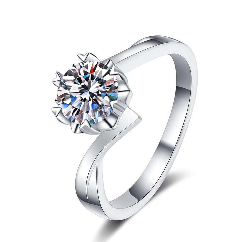 Neetim 2CT Moissanit Ringe für Frauen S925 Sterling Silber mit goldplattiertem Sekt aus dem Diamanten Engagement Ehering Geschenke Ringgeschenke