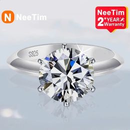 NeeTim 5 Karaat Ring Voor Vrouwen Sterling Verzilverd Wit Goud D Kleur Diamond Engagement Wedding Band Fijne Sieraden 240119