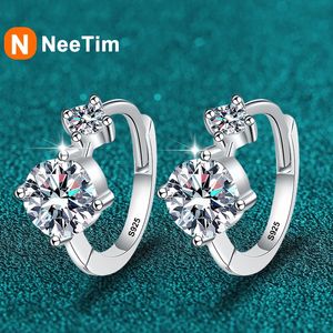 Neetim Alle Mullite-oorbellen 925 Sterling zilver met 18K vergulde bruiloft Luxe sieraden Gift passeerde de Diamond Tester 240507