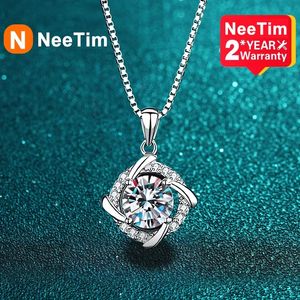 NeeTim collier pour femmes 925 argent Sterling plaqué or blanc 18 carats pendentif bijoux de fête de mariage avec certificats 231229