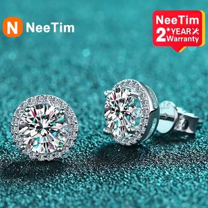 NeeTim Stud Oorbellen voor Vrouwen S925 Sterling Zilver Wit Vergulde Diamanten Oorbel Oorstekers Bruiloft Fijne Sieraden 240228