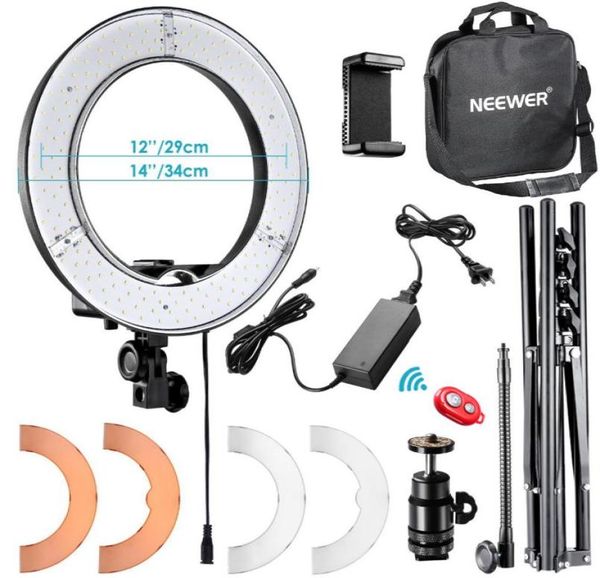 Neewer 14 pouces extérieur LED anneau lumineux Selfie anneau lumière photographie anneau lampe avec support de lumière Kit pour Youtube maquillage pour téléphone C1005902330