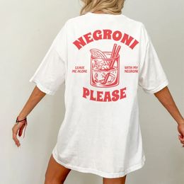 Negroni s'il vous plaît streetwear vintage tshirts lâche cocktail drôle tee shirt femme mignon hauts graphiques rétro vêtements unisexes 240412