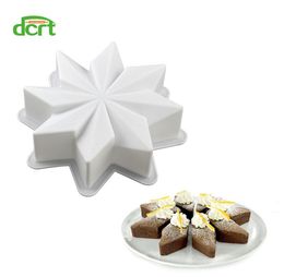 Moule en Silicone en forme d'étoile à neuf branches, outil de décoration de gâteau, bricolage, Brownie au chocolat, Dessert, moule à gâteau pour la cuisson 3757648