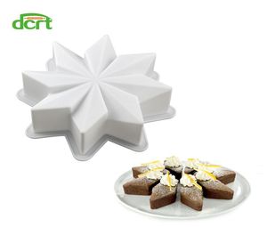 NEight Puntige Stervormige Siliconen Mal Taart Decoreren Gereedschap DIY Chocolade Brownie Dessert Cakevorm Voor Bakken7565037