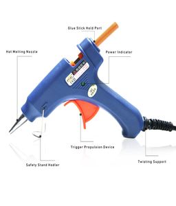 Neitsi outils d'extensions de cheveux 1 pièces 20W USA Plug pistolet à colle bleu 12 pièces bâtons de colle à la kératine professionnel pour Extensions de cheveux Apply7891483