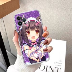 Case de teléfono de Nekopara Anime Girl para iPhone 14 13 12 11 Pro Max XS X XR SE 2020 6 7 8 más Mini Protective Shell