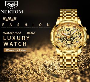 Nektom Men Business Watch Mens Watchs Top Brand Brand Luxury Gold Big Male Wristwatch Man Quartz Watch Men039s Luxury Sport Watches 7113294
