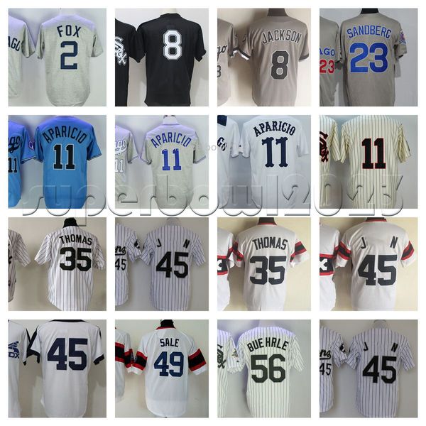 Nellie Fox Vintage Men Baseball Jersey 1960 8 Jersey gris 23 Robin Ventura 35 Frank Thomas 45 # 49 Oferta 56 Buehrle 72 Fisk Camisetas 11 Luis Aparicio 1959 1976 Jerseys