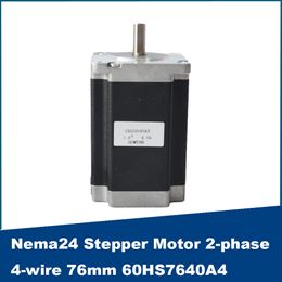 NEMA24 Stepper Motor 2-PHASE 4 WIRE 76mm 2.2N.M (306oz-in) 1,8 degrés 4A Frame 8 mm 60 mm pour les machines CNC