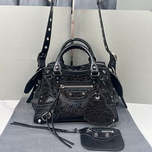 Neo cagole handtassen portemonnee schoudertassen echte lederen klinknagel hartvormige spiegel vlakte ritssluiting in de mode letters vrouwen tas