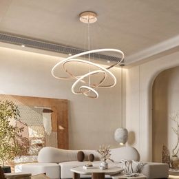 Néo Gleam Gleam Gold / Chrome plaqué des pendentifs à LED modernes pour salon salle à manger de cuisine de salle de cuisine.