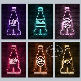 Neon Gaming Canvas Schilderij Wall Art Coke Fles Posters En Prints Foto's voor Living Gamer Kamer Slaapkamer Woondecoratie Wo6