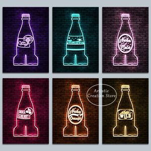 Neon Gaming Toile Peinture Mur Art Coke Bouteille Affiches Et Gravures Photos pour Salon Gamer Chambre Chambre Décoration Wo6