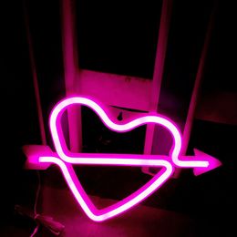 Néon en forme de coeur signe veilleuses batterie ou USB lampe murale néons pour noël anniversaire fête de mariage saint valentin