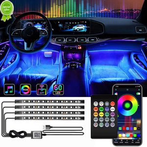 Neon led auto interieur omgeving voet strip licht kit accessoires achtergrondverlichting externe app muziek besturing auto rgb decoratieve lampen