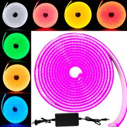 Neon LED-lichtstrip Flexibele siliconen set 5M 600 lichten ingebed lineaire waterdichte lichttape voor binnen buiten decoratie