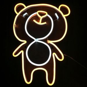 neonlicht Bear Sign woonwinkel kinderkamer wanddecoratie handgemaakt veilig 12 V Super Bright319H
