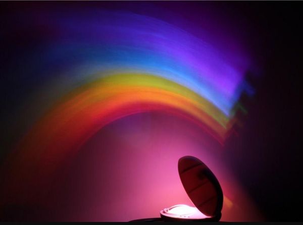 Neon Lights Projecteur arc-en-ciel Art Rainbow Ligh Décoration de fête Veilleuse portable avec 3 modes pour intérieur Mur Chambre Photographie Selfie Événement Atmosphère accessoires