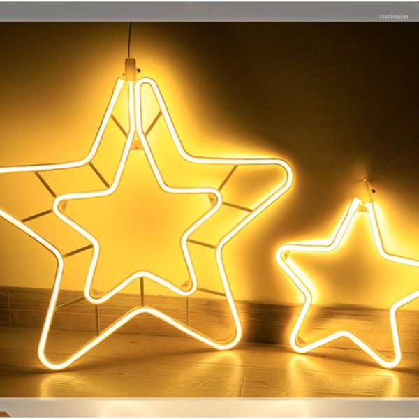 Neon Night 220v Light Stars Snowflakes Sign Wall Art Lamp Meteor Flash Interior y exterior Iluminación del hogar Decoración