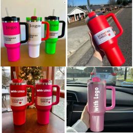 Neon Orange White Limited Edition Mokken H2.0 Winter Pink Cosmo Co-branded Flamingo Gift 40oz Target Red Cups Car Tumblers waterflessen 0414