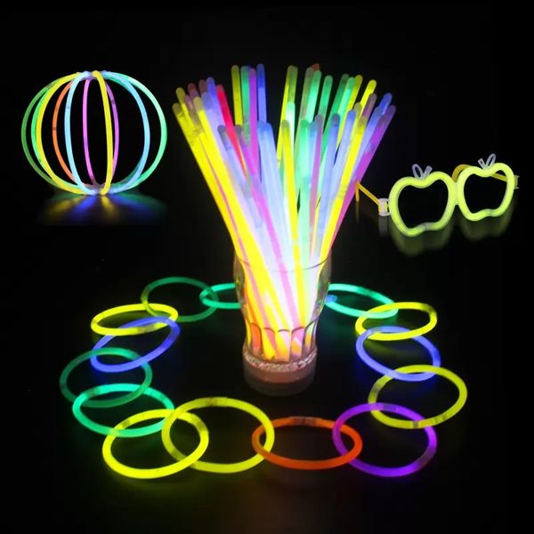 Neon Party LED Flashing Light Stick Wand Novedad Juguete LED Flash Sticks 200pcs Multi Color Glow Pulsera Collares ZM926