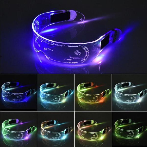 Neon Party LED Occhiali luminosi Occhiali LED Wire Light Up Visor Occhiali da vista Bar Grow Goggles per Halloween Christmas Festive gift