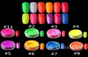 Neon Pigment Nagelpoeder Stof Ombre Nagelglitter Gradiënt Glitter Iriserend Acrylpoeder Nail Art Decoratie 12 kleurenset3178376