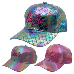 Néon Rose Femmes Casquette Vintage Brillant Look Mode Chapeaux De Soleil En Plein Air Filles Casquette Lettre Broderie Hipster Casquettes Sirène Casquettes De Baseball 9 Couleurs