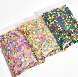 Pièces de puzzle multi-couleurs en forme de puzzle en forme de puzzle 50g Sacs pesés4 mm solvants non toxiques polyester paillettes2070453