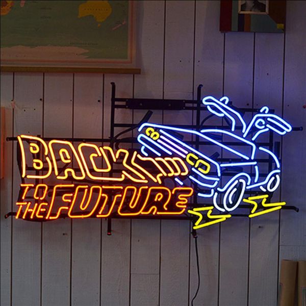 Letrero de neón para volver al futuro, lámpara de tubos de vidrio Vintage para coche, lámpara de cerveza, luz de restaurante, publicidad, logotipo personalizado, arte hecho a mano light2907