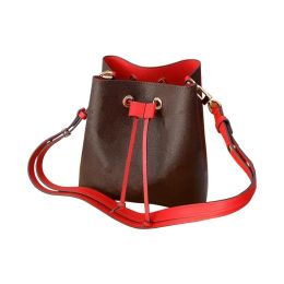 Bolso de cubo NEONOE BB Bolsos de diseñador Hombro de flores marrones Bolsos de lujo Bolsos de cuero originales Bolso de mujer Hombro Crossbody Tote