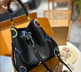 Neonoe mm crossbody ontwerper schoudertassen luxe handtassen vrouwen portemonnees ontwerper handtas trekkoord tas oude bloem emmertas