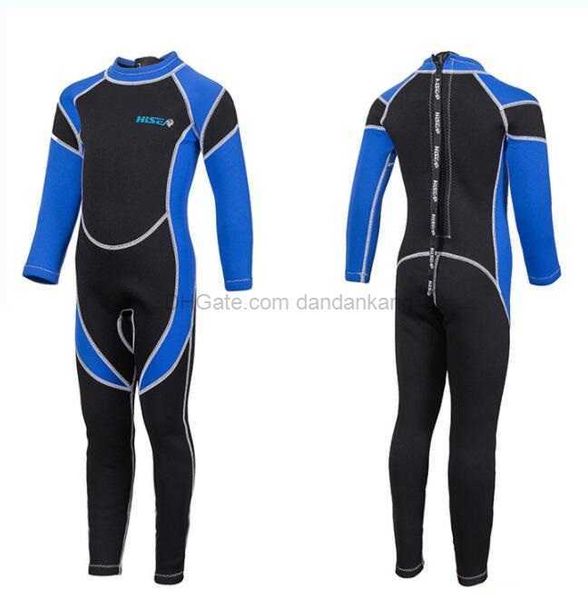 Trajes de buceo de neopreno de 2,5 mm para niños, adolescentes, traje de surf, traje de neopreno térmico, traje de esnórquel, manga larga, cuerpo completo, conjunto de trajes para deportes acuáticos bajo el agua