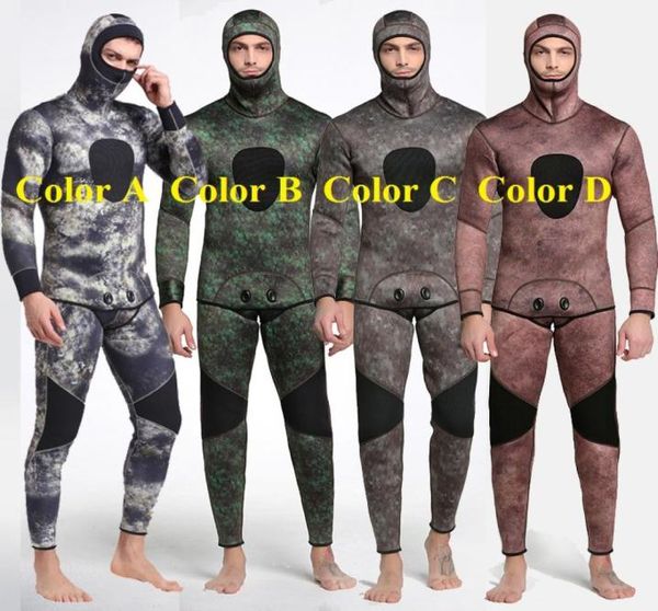 Traje de neopreno de camuflaje de 3 mm Traje de buceo de dos piezas Buceo atlético Traje de pesca submarina negro completo que incluye traje largo y chaqueta 3668598