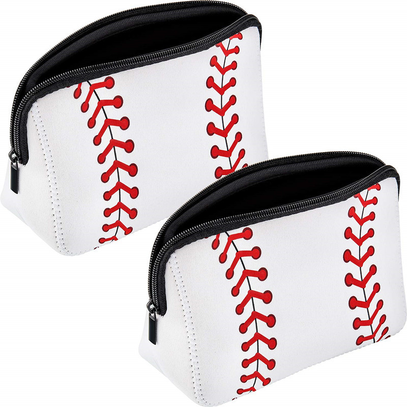 Sac à cosmétiques de Baseball en néoprène, sac de rangement de voyage Portable imprimé pour cadeaux de fête, cadeau créatif